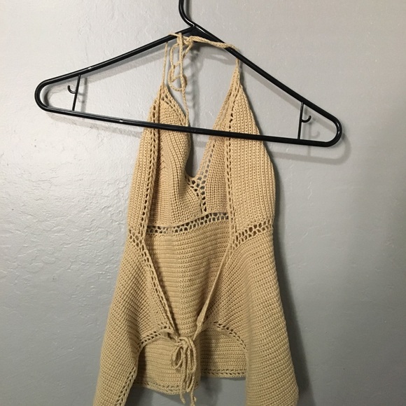 Handmade crochet 70s inspired halter top - Picture 3 of 3
